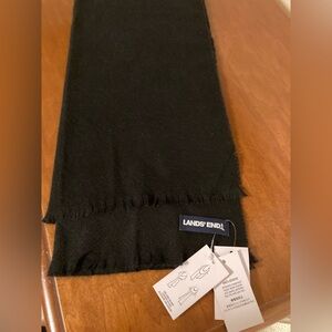 Lands’ End Black Oblong Scarf Ladies Brand New NWT - Super Soft - Shawl Wrap